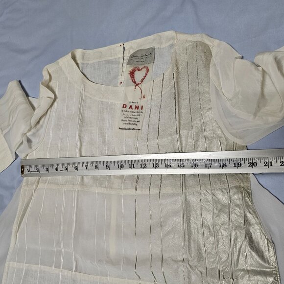 Daniela Dallavalle Elisa Cavaletti DANI Top Blouse Women Size L White Linen - Picture 12 of 16
